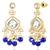 gold plated cz crystal stone studded & beaded jewellery set