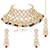 gold-plated stone-studded & beaded jewellery set