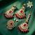 gold-plated antique kundan maang tika and earrings