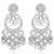 silver-plated crystal-studded & beaded jewellery set with maangtikka