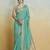 turquoise woven design zari saree