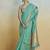 turquoise woven design zari saree