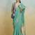 turquoise woven design zari saree