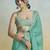 turquoise woven design zari saree