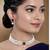 white & maroon gold-plated stone studded handcrafted jewellery set