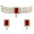 white & maroon gold-plated stone studded handcrafted jewellery set
