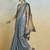 blue woven design zari khadi saree