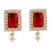 white & maroon gold-plated stone studded handcrafted jewellery set
