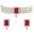 white & magenta gold-plated crystal handcrafted beaded jewellery set
