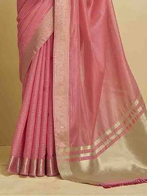 pink woven design zari saree 4