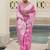 pink pink silver-toned woven design poly linen banarasi saree