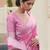 pink pink silver-toned woven design poly linen banarasi saree