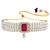 white & magenta gold-plated crystal handcrafted beaded jewellery set