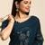 teal teal floral sequinned silk chiffon saree