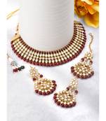 gold-plated kundan-studded jewellery set