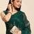 teal floral zari sequinned silk chiffon saree