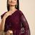 maroon floral sequinned silk chiffon saree