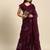 maroon floral sequinned silk chiffon saree