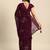 maroon floral sequinned silk chiffon saree