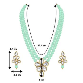gold plated & mint green crystal jewellery set 3