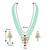 gold plated & mint green crystal jewellery set