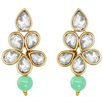 gold plated & mint green crystal jewellery set 4