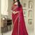 pink embellished pink & gold-toned poly georgette saree with jacket with heavy work blouse