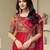 pink embellished pink & gold-toned poly georgette saree with jacket with heavy work blouse