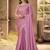 pink embroidered poly georgette saree