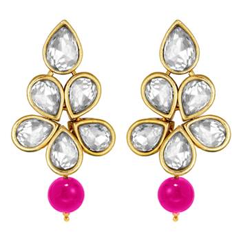 gold-plated kundan-studded & beaded layered jewellery set 4