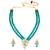 gold-plated stones & beads-studded jewellery set