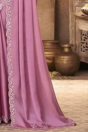 pink embroidered poly georgette saree