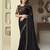 black embellished black embroidered poly georgette heavy work saree