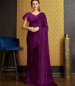 purple organza ready to wear saree