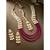 magenta gold-plated kundan studded jewellery set