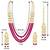 magenta gold-plated kundan studded jewellery set