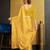 yellow organza ready to wear saree