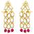 magenta gold-plated kundan studded jewellery set