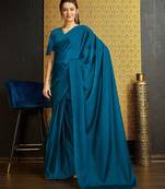 teal organza ready to wear saree
