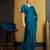 teal organza ready to wear saree