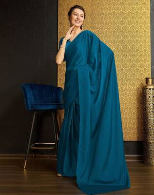 teal organza ready to wear saree 3