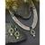 green & white gold-plated kundan long necklace earring jewellery set