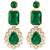green & white gold-plated kundan long necklace earring jewellery set