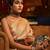 cream cream-coloured & gold-toned ethnic motifs zari banarasi saree