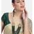 green & white gold-plated kundan long necklace earring jewellery set