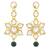 green & white gold-plated kundan long necklace earring jewellery set