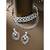 silver-plated crystal-studded jewellery set