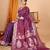 purple ethnic motifs woven design zari banarasi saree