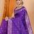 violet ethnic motifs woven design zari banarasi saree