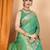 green ethnic motifs woven design zari banarasi saree